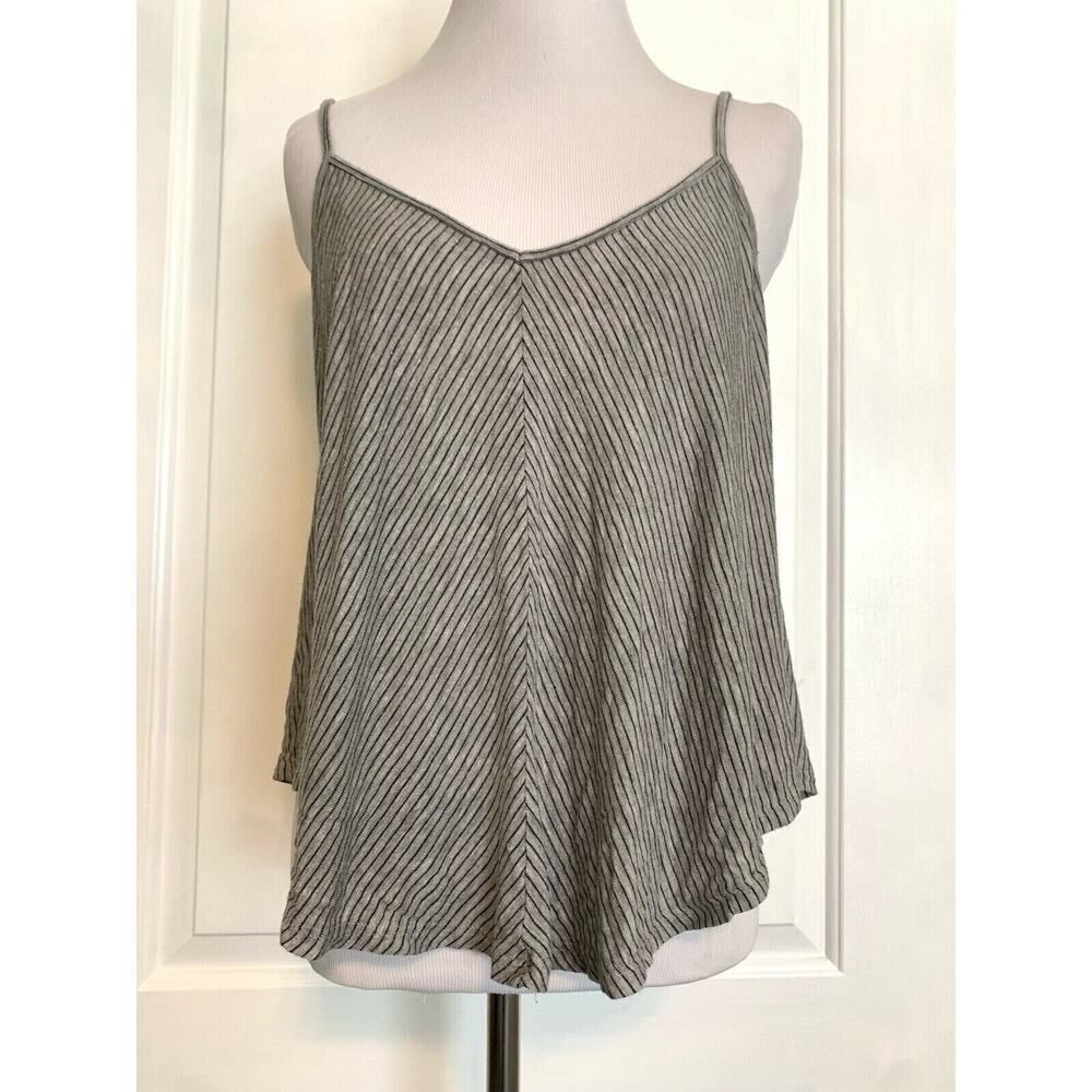 Los Angeles Boutique Striped Lightweight V-Neck Flowy Boho Sleeveless Crop top L